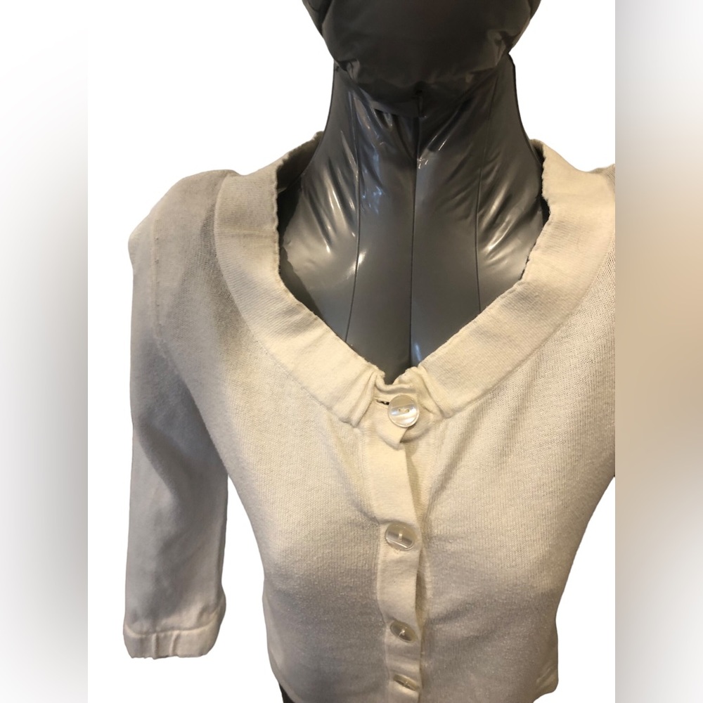 Loft Medium white sweater cardigan  Women’s top blouse - Picture 3 of 9